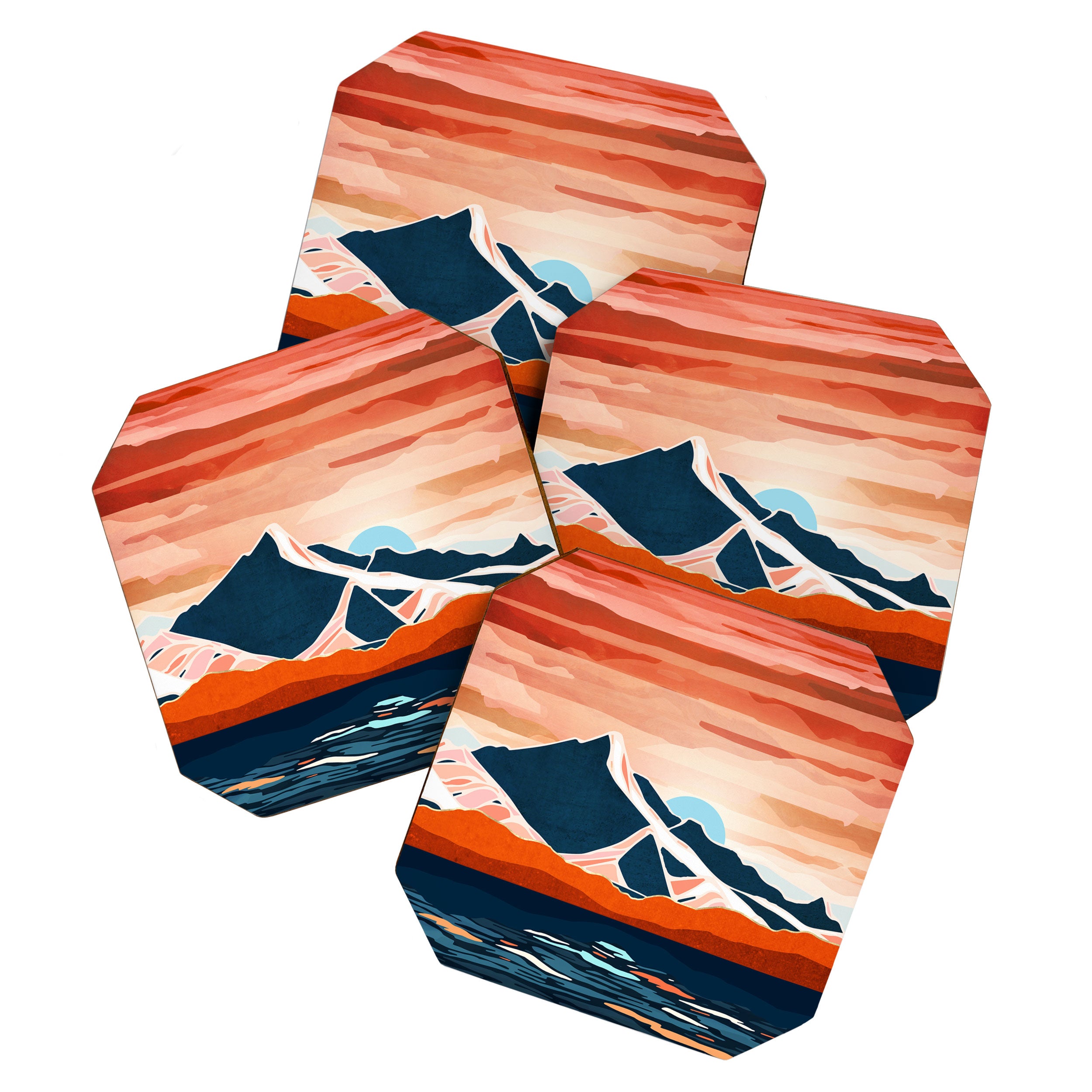 Retro Ocean Sunset Coaster Gallery Image 1