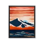 Retro Ocean Sunset Framed Canvas Print Gallery Image 8