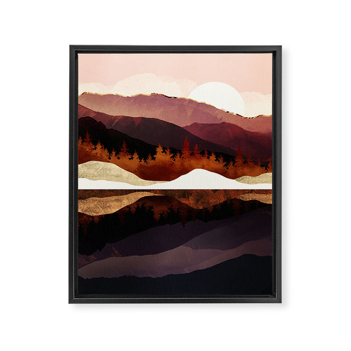 Rose Mountain Reflection Framed Canvas Print Gallery Image 1