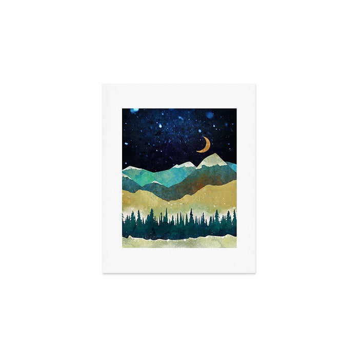 Snowy Night Art Print Gallery Image 1