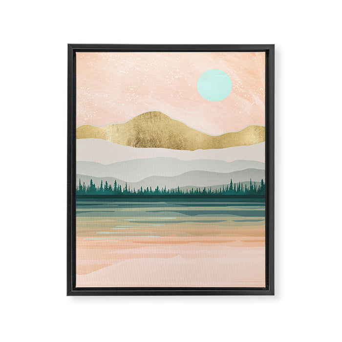 Spring Forest Lake Framed Canvas Print Gallery Image 1