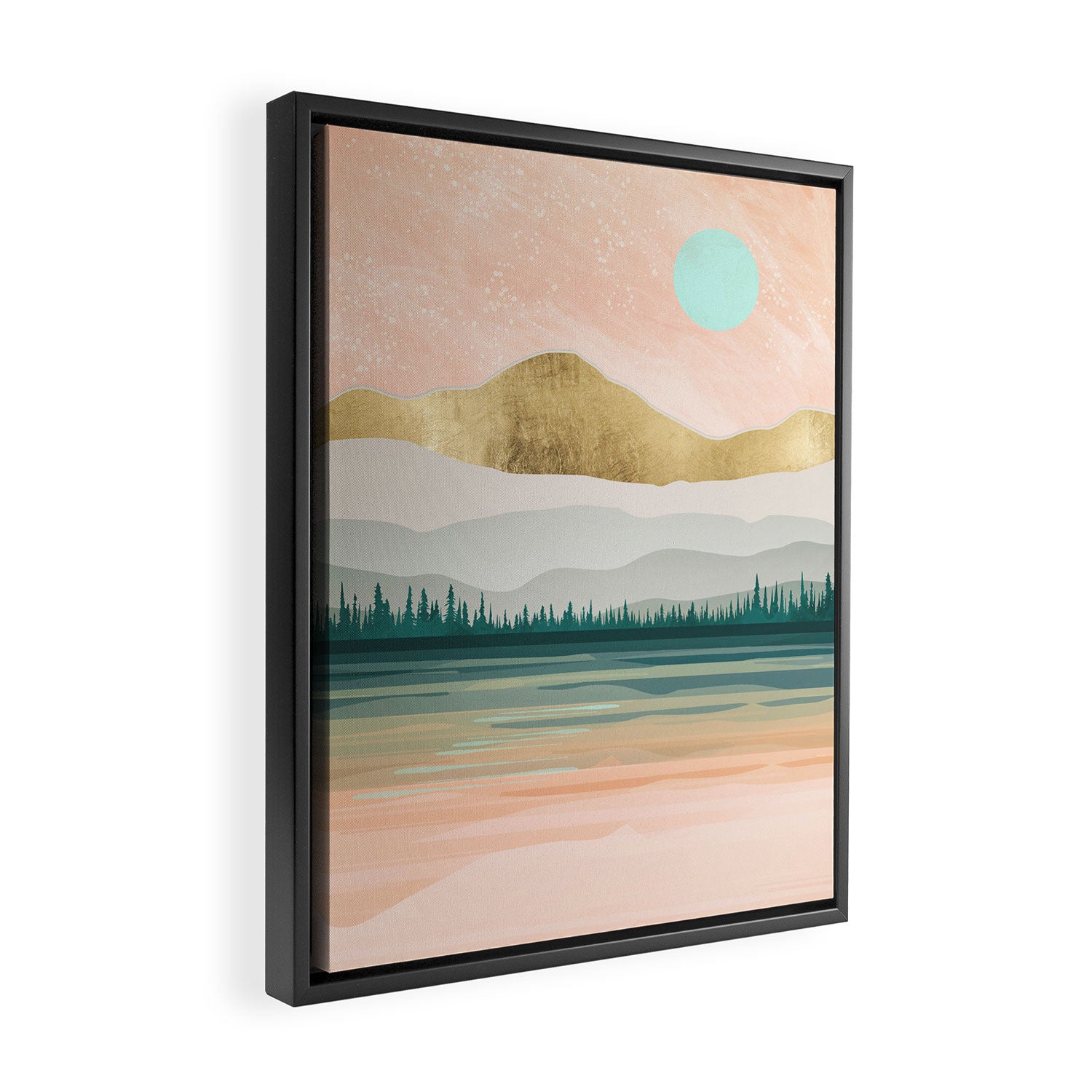 Spring Forest Lake Framed Canvas Print Gallery Image 2