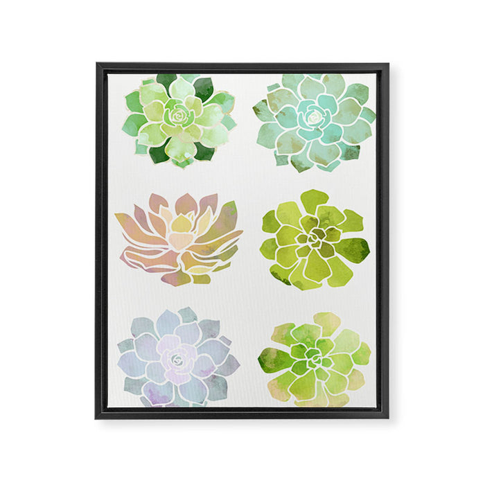 Spring Succulents Framed Canvas Print Gallery Image 1
