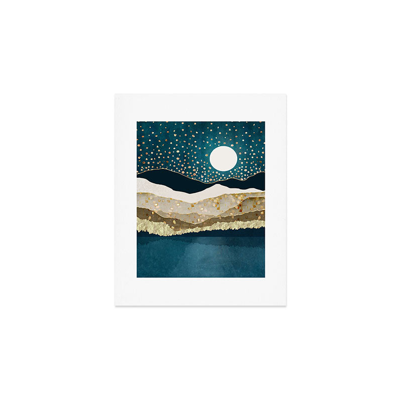 Starlit Mountain Lake Art Print Gallery Image 1