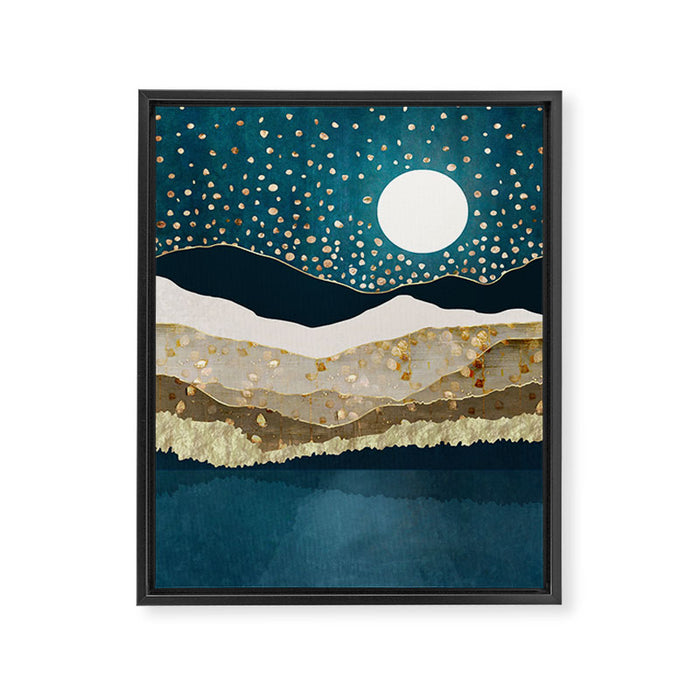 Starlit Mountain Lake Framed Canvas Print Gallery Image 1