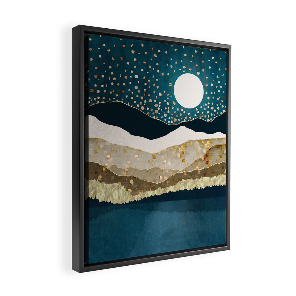 Starlit Mountain Lake Framed Canvas Print Gallery Image 2