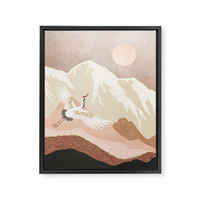 Sugar Mountain Crane Framed Canvas Print Gallery Image 1