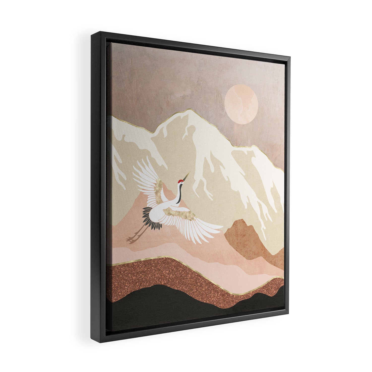 Sugar Mountain Crane Framed Canvas Print Gallery Image 2
