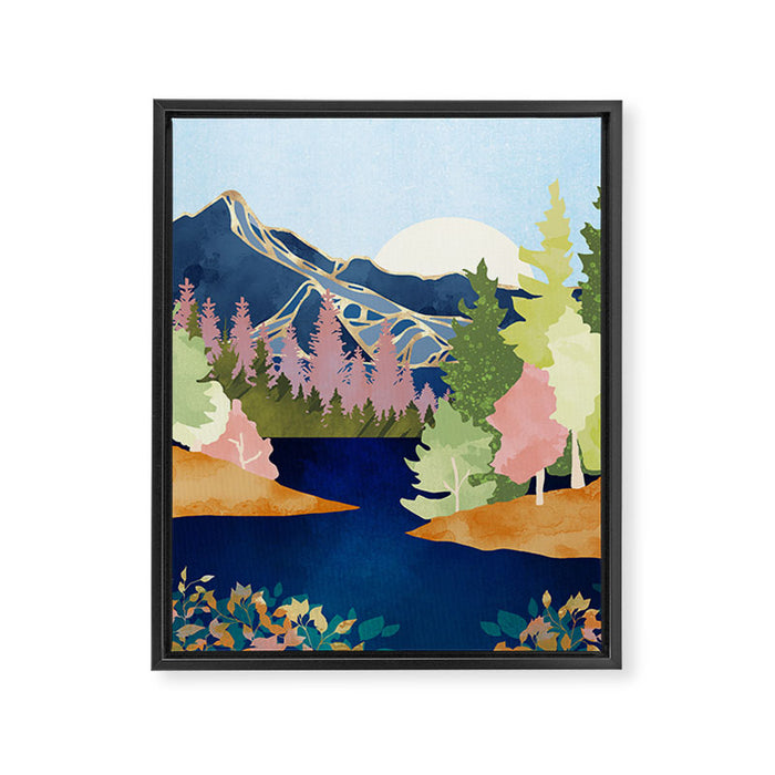 Summer Forest Lake Framed Canvas Print Gallery Image 1
