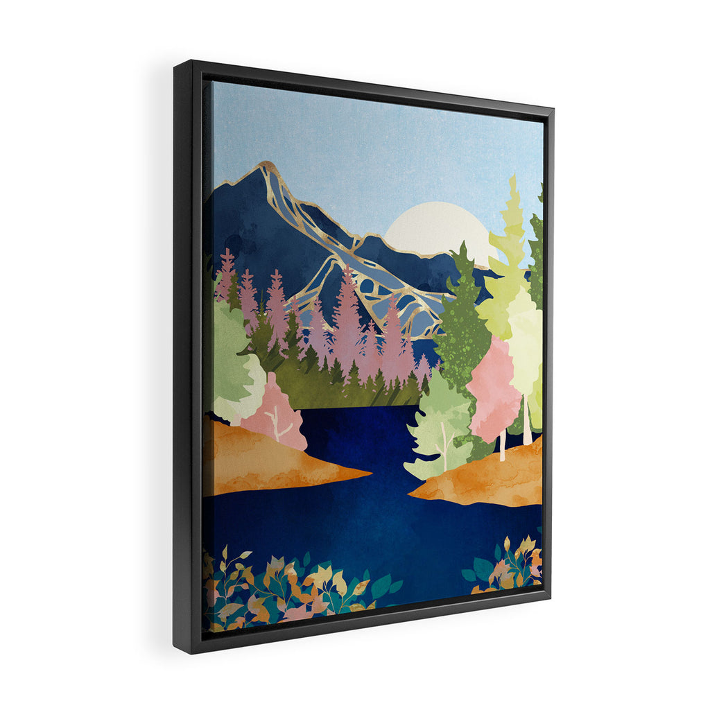 Summer Forest Lake Framed Canvas Print Gallery Image 2
