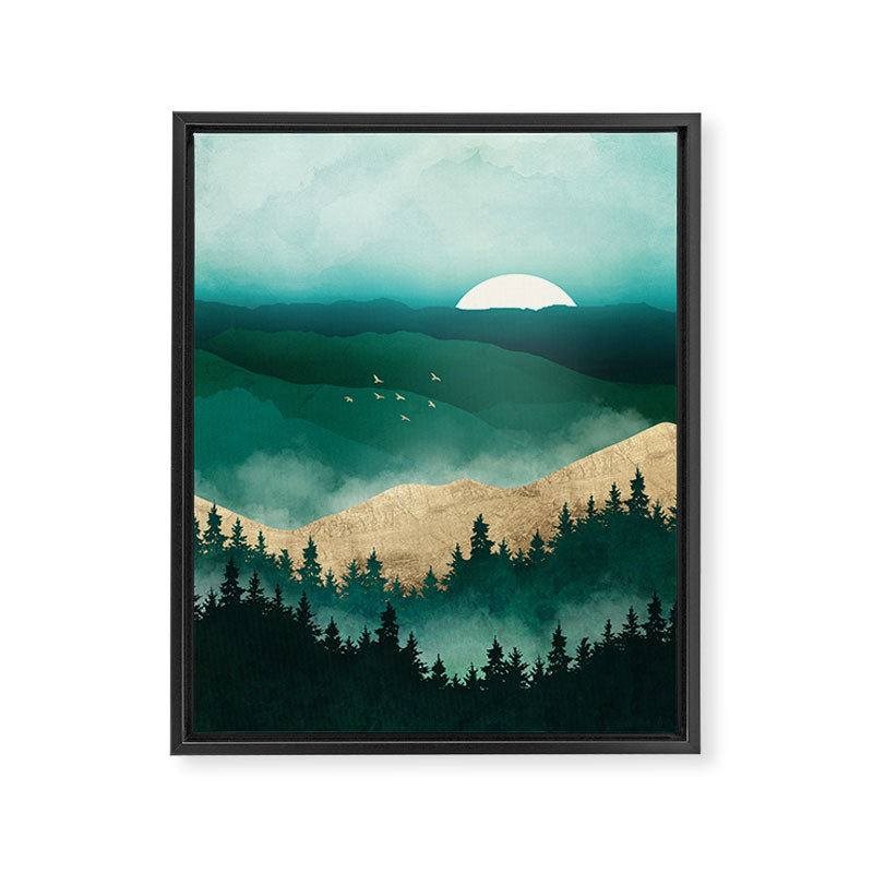 Summer Forest Mist Framed Canvas Print Gallery Image 8