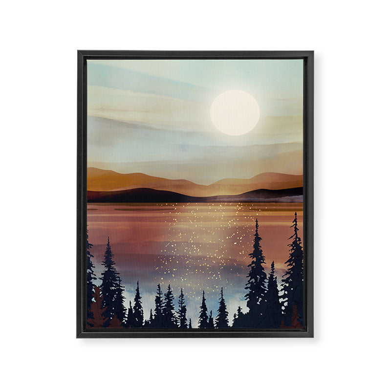 Summer Lake Sunset Framed Canvas Print Gallery Image 8