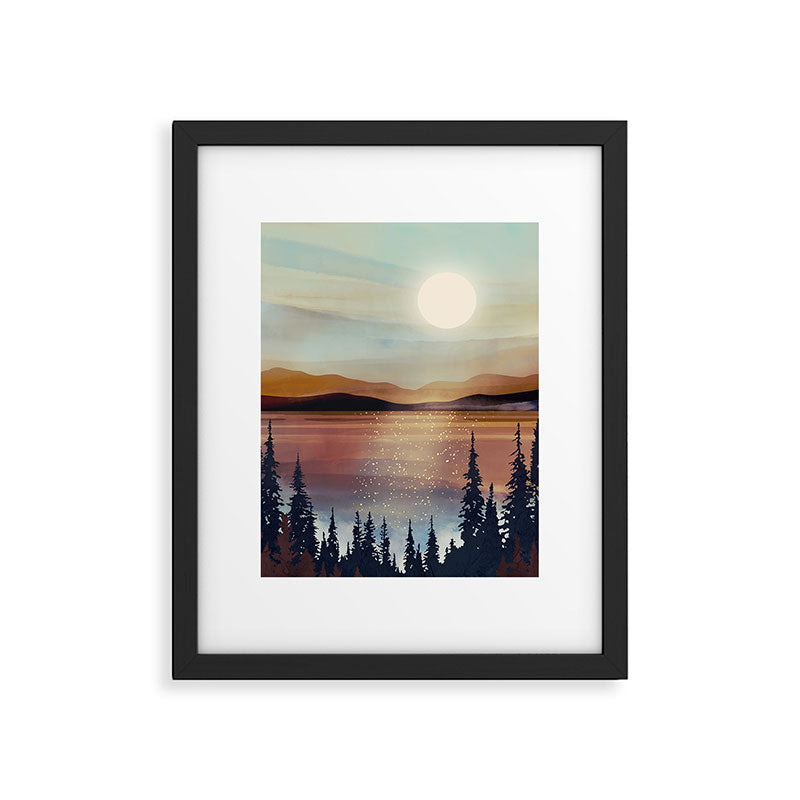 Summer Lake Sunset Framed Art Print Gallery Image 6