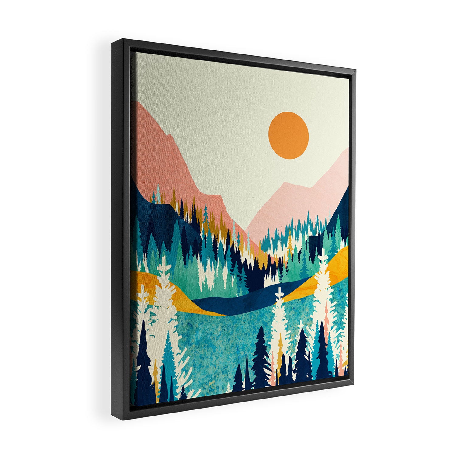 Summer Valley Vista Framed Canvas Print Gallery Image 2