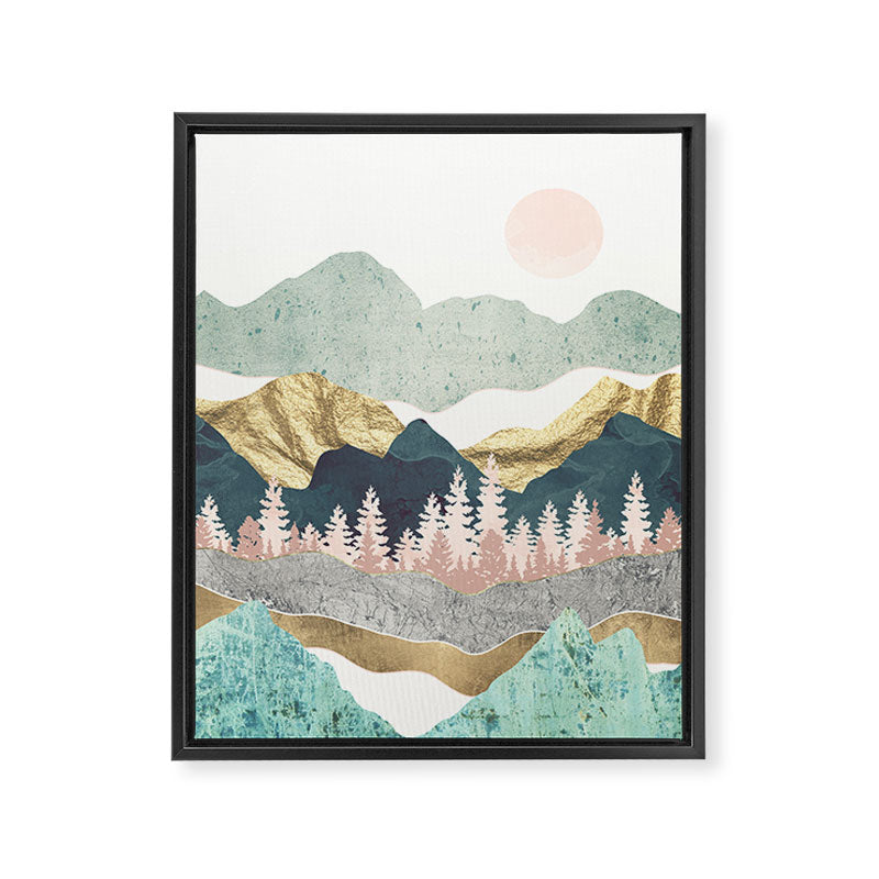Summer Vista Blanket - With Sun Framed Canvas Print Gallery Image 8