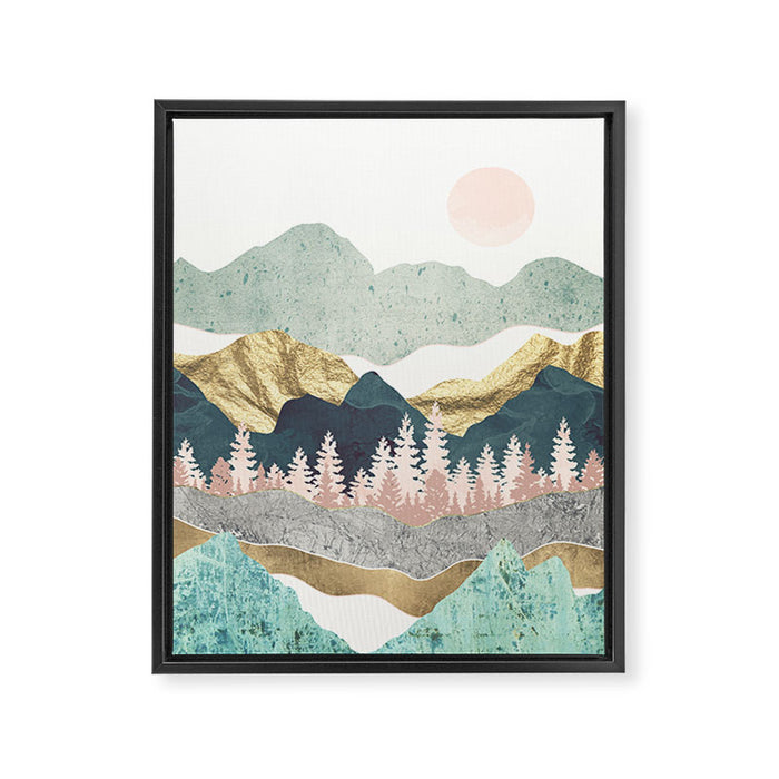 Summer Vista Blanket - With Sun Framed Canvas Print Gallery Image 1