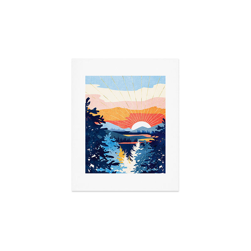 Sunset Lake Art Print Gallery Image 1