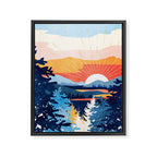 Sunset Lake Framed Canvas Print Gallery Image 8