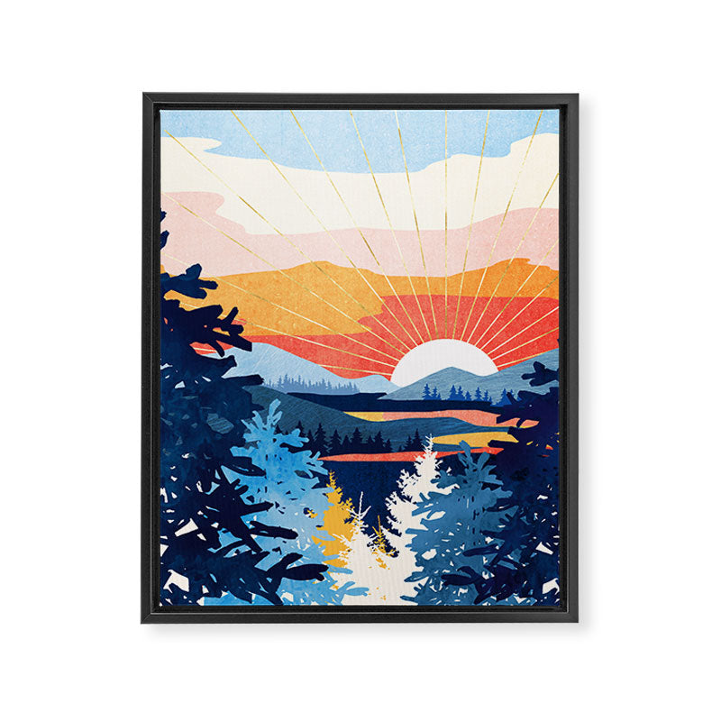 Sunset Lake Framed Canvas Print Gallery Image 8