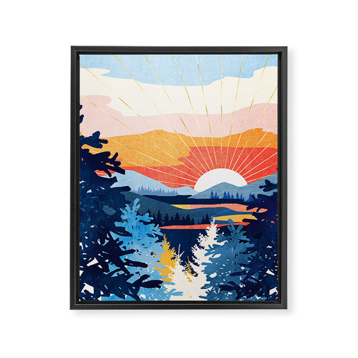 Sunset Lake Framed Canvas Print Gallery Image 1
