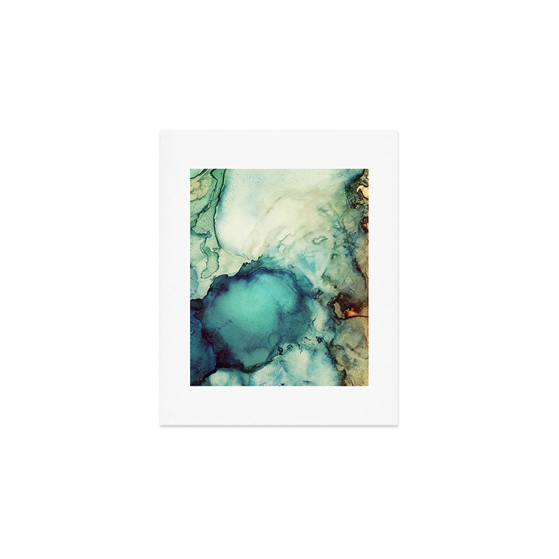 Teal Abstract Art Print Gallery Image 1