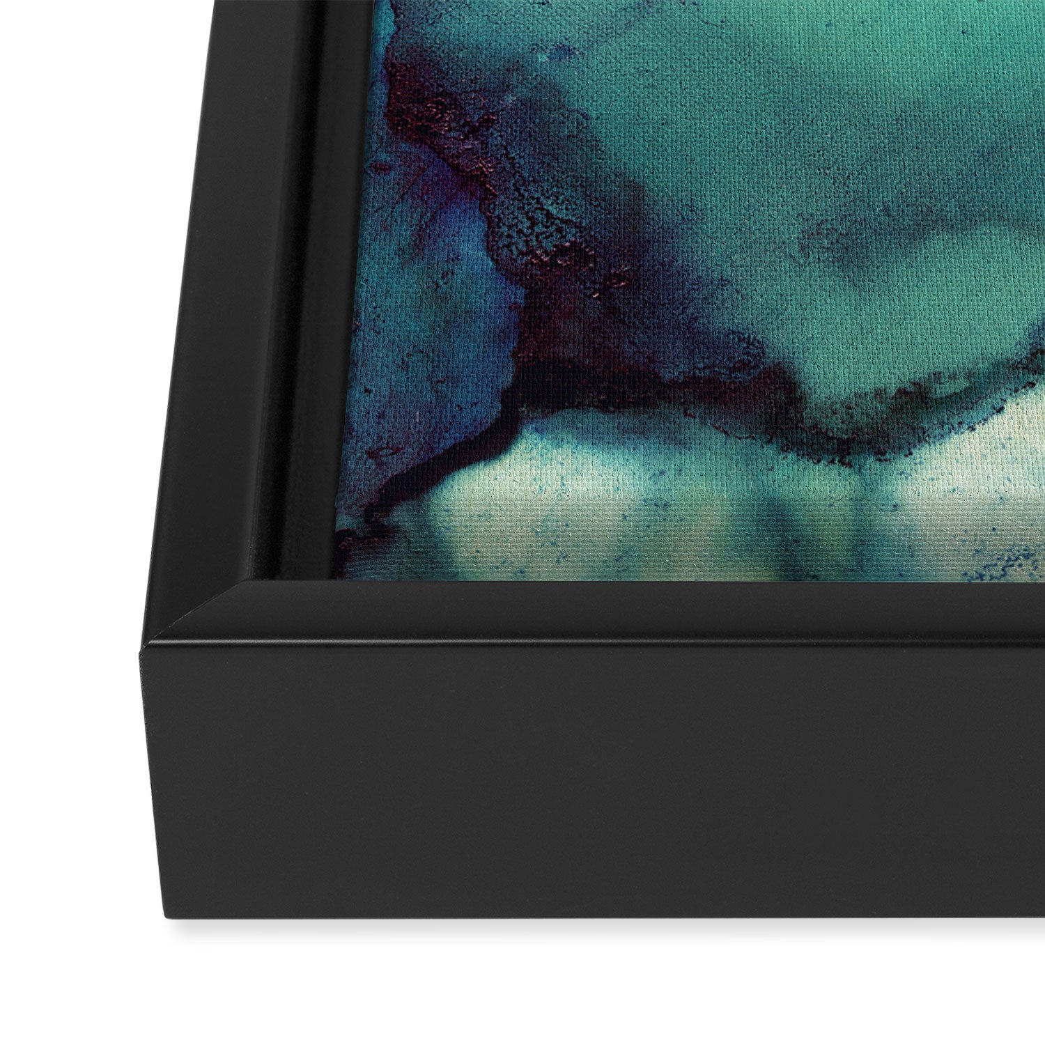 Teal Abstract Framed Canvas Print Gallery Image 3