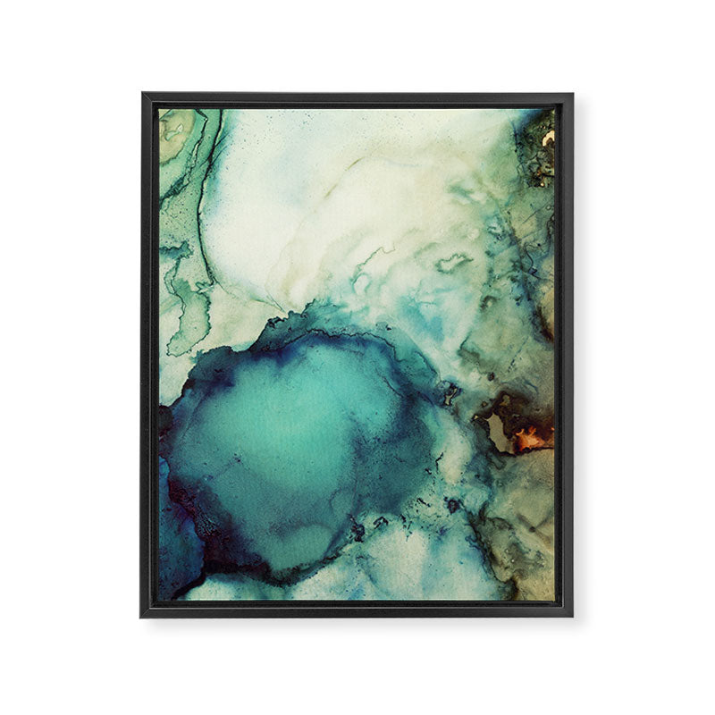 Teal Abstract Framed Canvas Print Gallery Image 8
