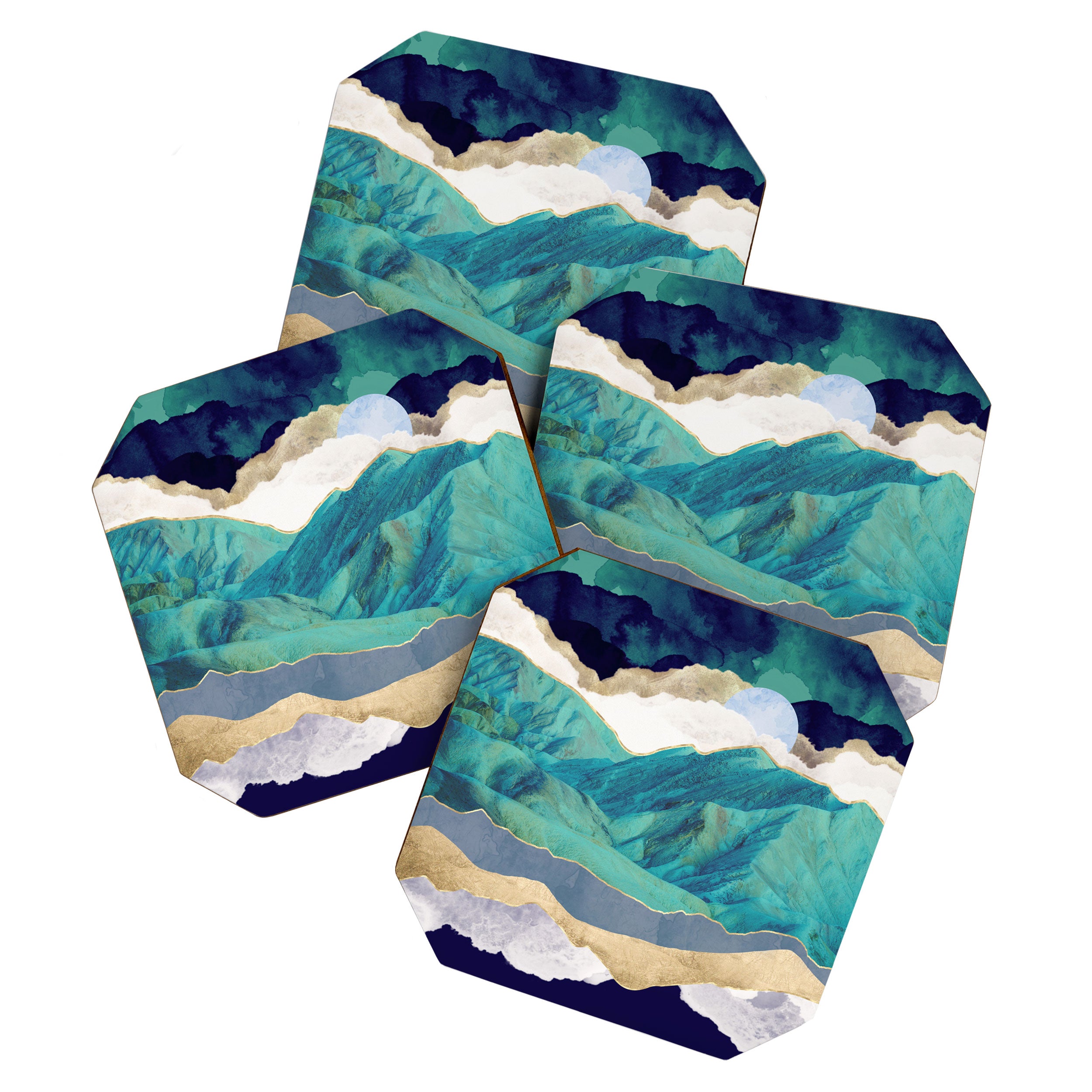 Teal Mountains Coaster Gallery Image 1