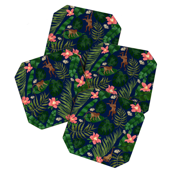 Tropical Garden - Dark Blue Coaster Gallery Image 1