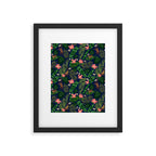 Tropical Garden - Dark Blue Framed Art Print Gallery Image 6