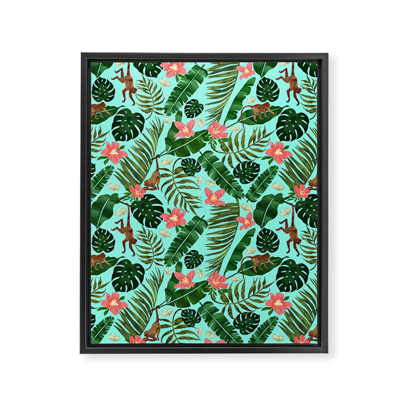 Tropical Garden - Mint Framed Canvas Print Gallery Image 8