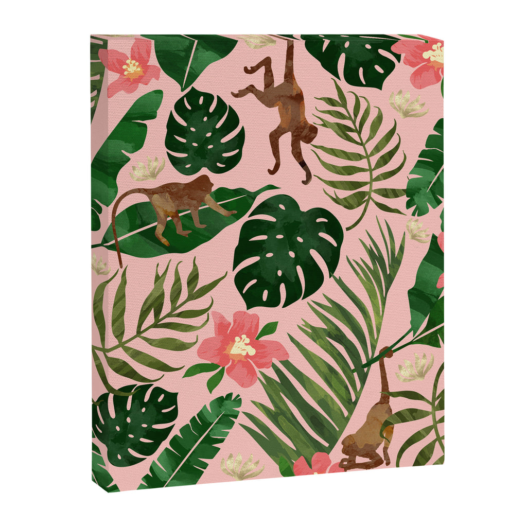 Tropical Garden - Pink Canvas Print Gallery Image 8
