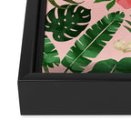 Tropical Garden - Pink Framed Canvas Print Gallery Image 3
