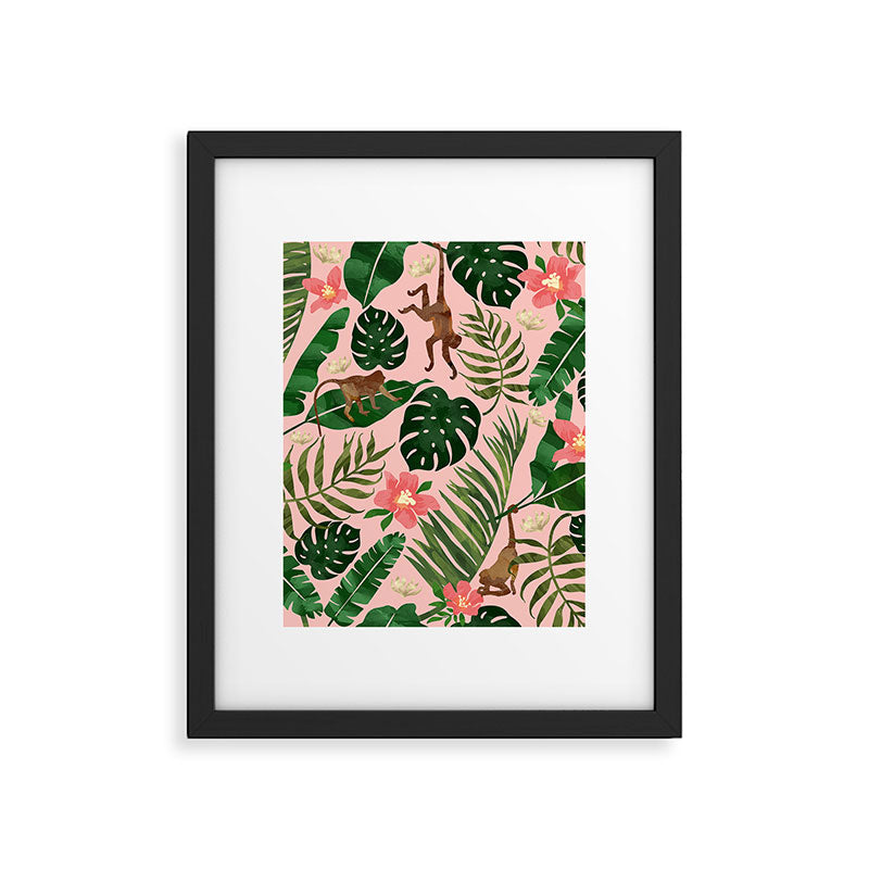 Tropical Garden - Pink Framed Art Print Gallery Image 6