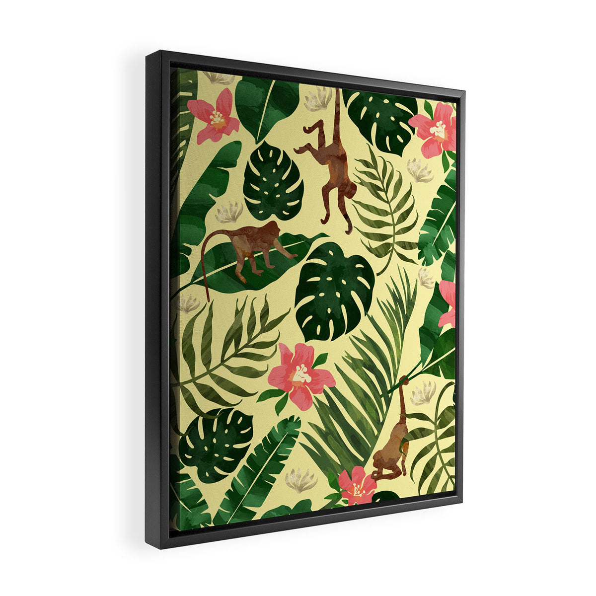 Tropical Garden-Yellow Framed Canvas Print Gallery Image 2
