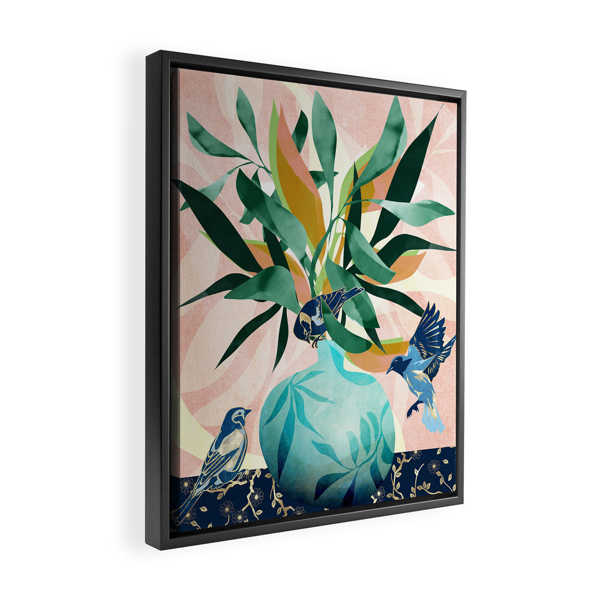 Vintage Vase Abstract Framed Canvas Print Gallery Image 2