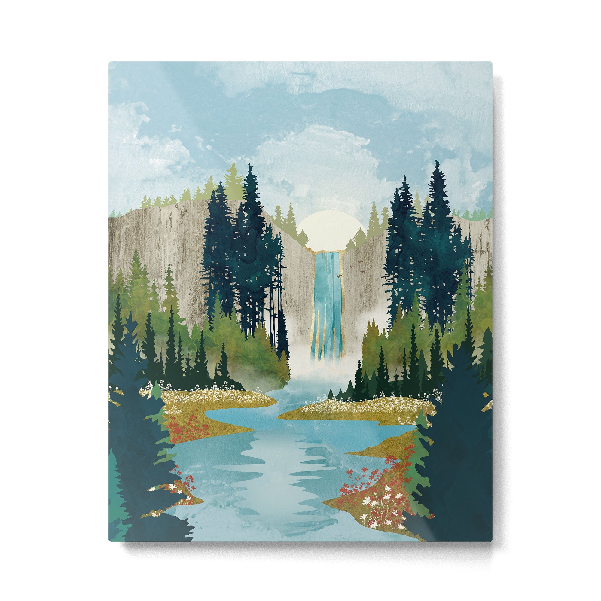 Waterfall Vista Metal Print Gallery Image 6