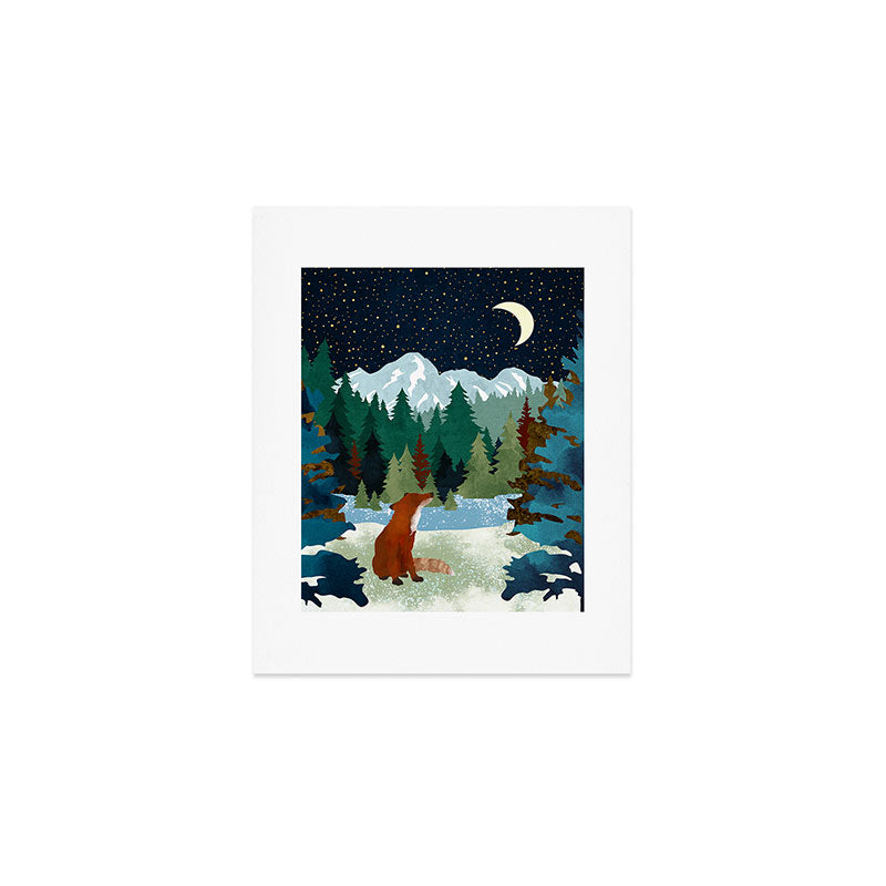 Winter Fox Vista Art Print Gallery Image 1