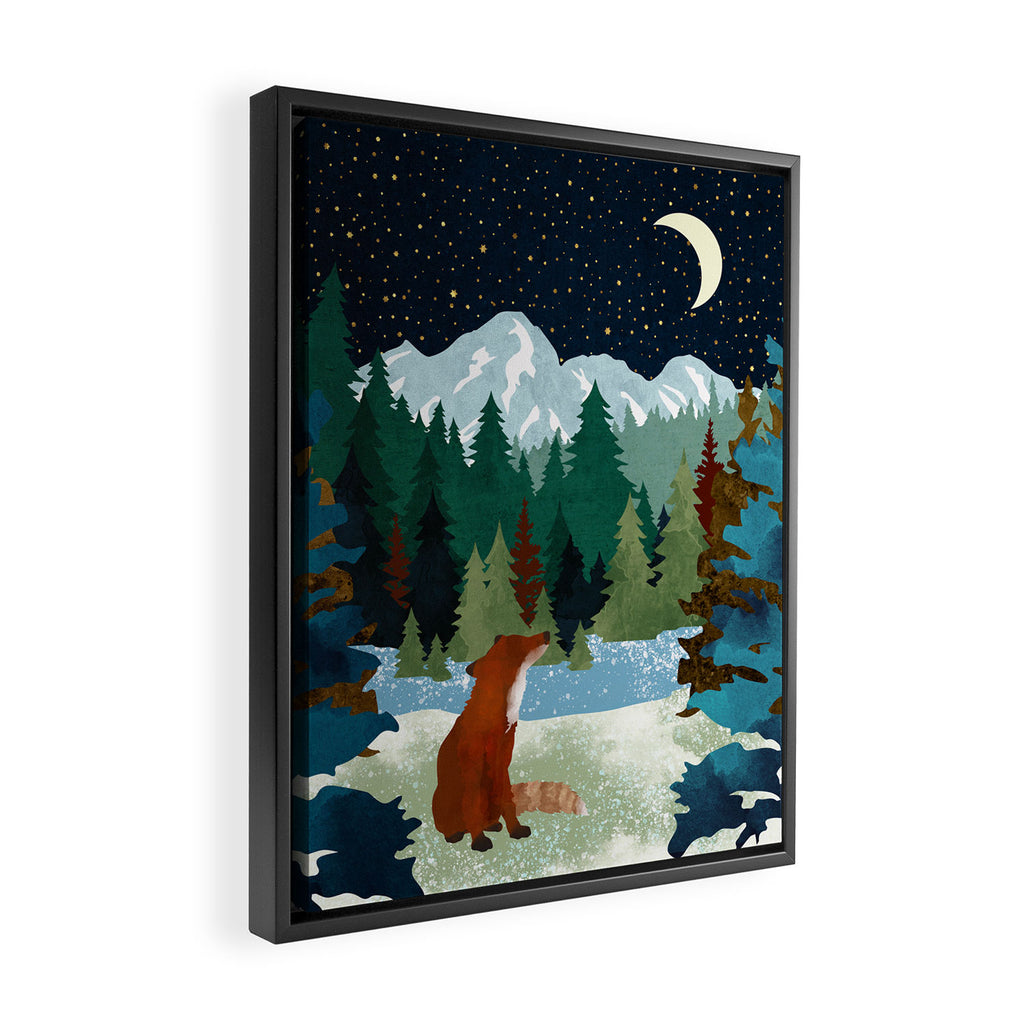 Winter Fox Vista Framed Canvas Print Gallery Image 2