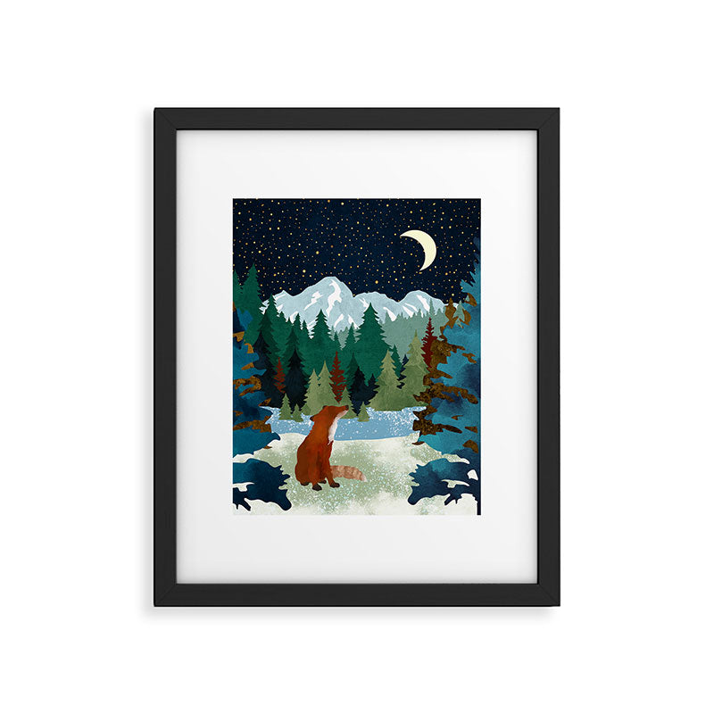 Winter Fox Vista Framed Art Print Gallery Image 4