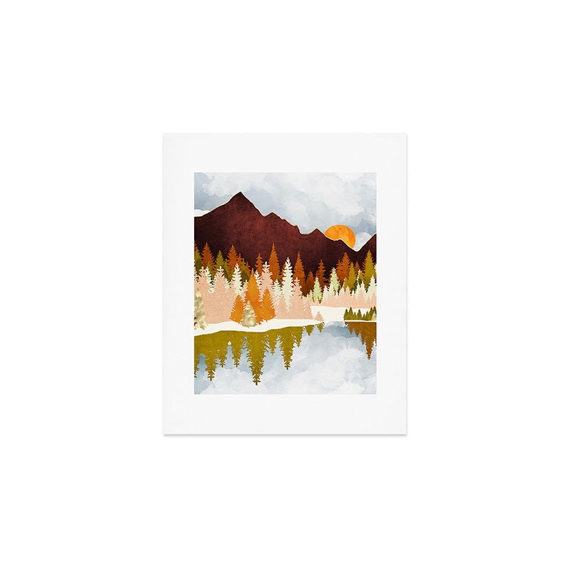 Winter Lake Forest Art Print Gallery Image 1