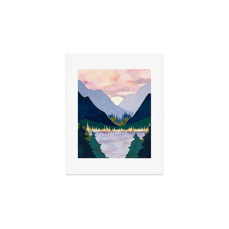 Winter Mountain Lake Art Print Gallery Image 1