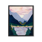 Winter Mountain Lake Framed Canvas Print Gallery Image 8