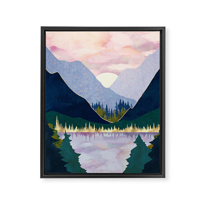 Winter Mountain Lake Framed Canvas Print Gallery Image 1