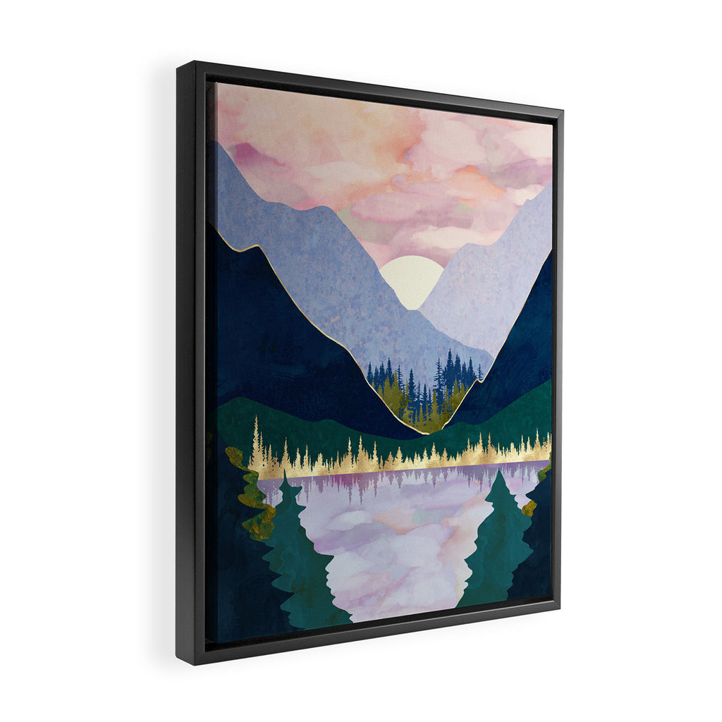 Winter Mountain Lake Framed Canvas Print Gallery Image 2