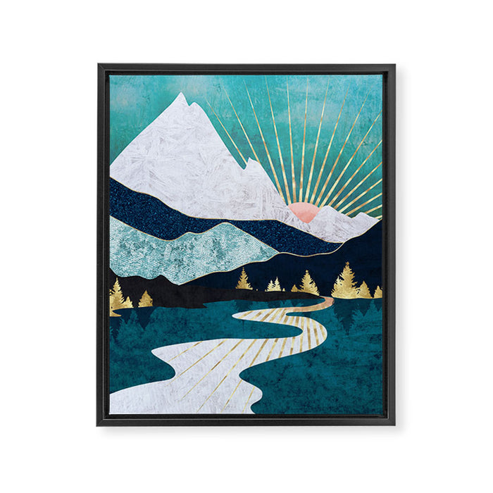 Winter River Framed Canvas Print Gallery Image 1