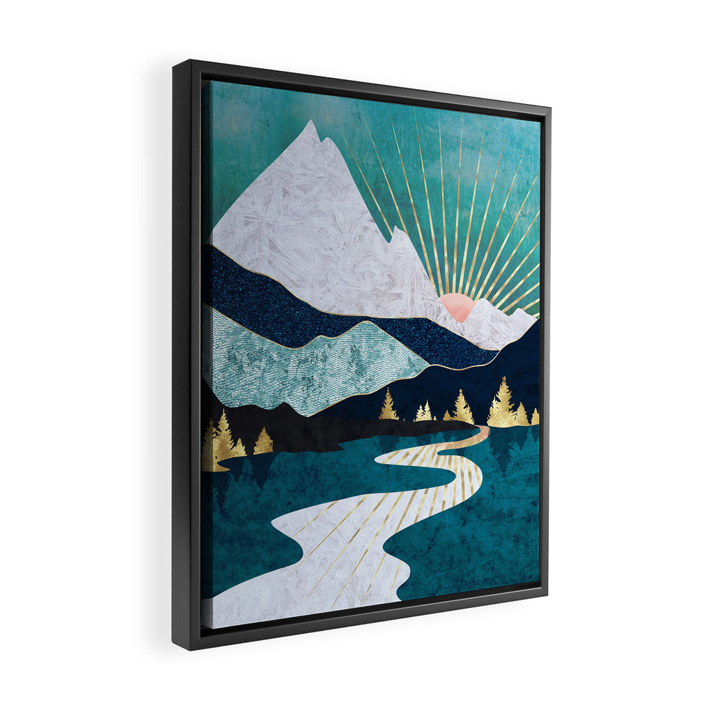 Winter River Framed Canvas Print Gallery Image 2