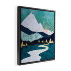 Winter River Framed Canvas Print Gallery Image 2
