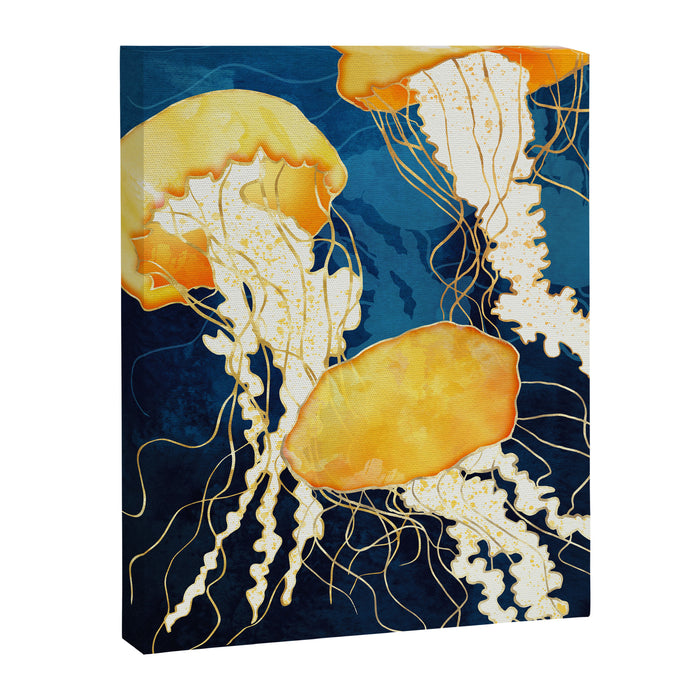 Yellow Metallic Jellyfish Canvas Print Gallery Image 1