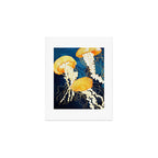 Yellow Metallic Jellyfish Art Print Gallery Image 1
